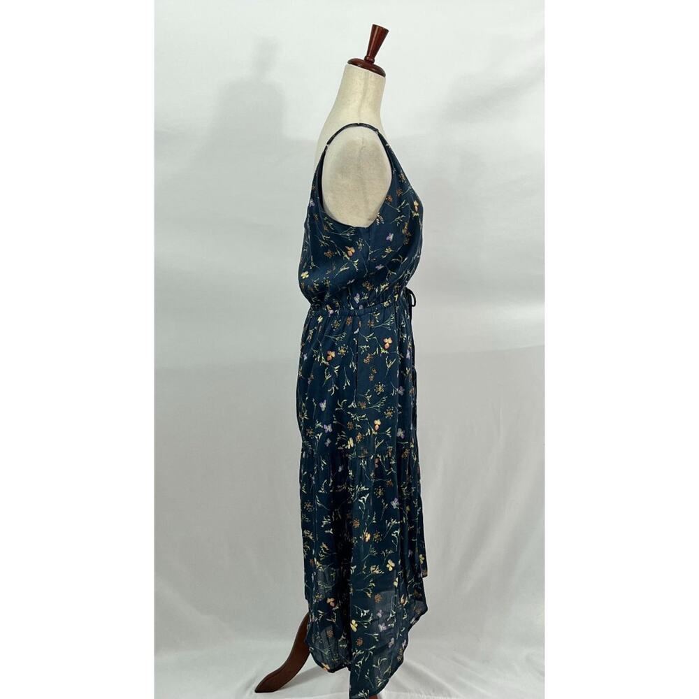 TROVATA Birds of Paradis Sz L Large Lucia Navy Floral Strappy Dress Sundress NWT - Picture 7 of 11